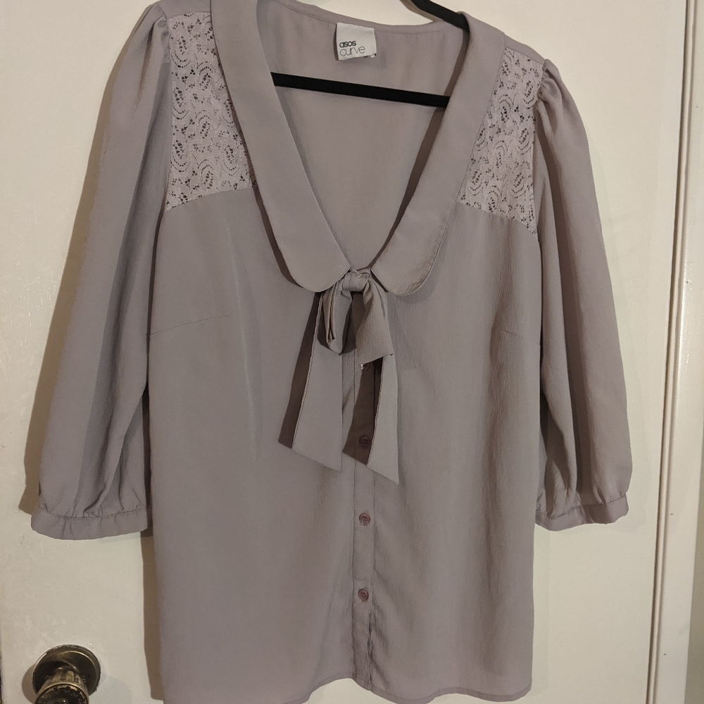 ASOS Curve Peter Pan Bow Collar Blouse